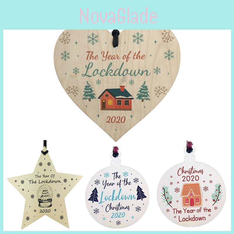 Decorations Gift Christmas Hanging Bauble Wooden The Year Of The 2020 Lockdown