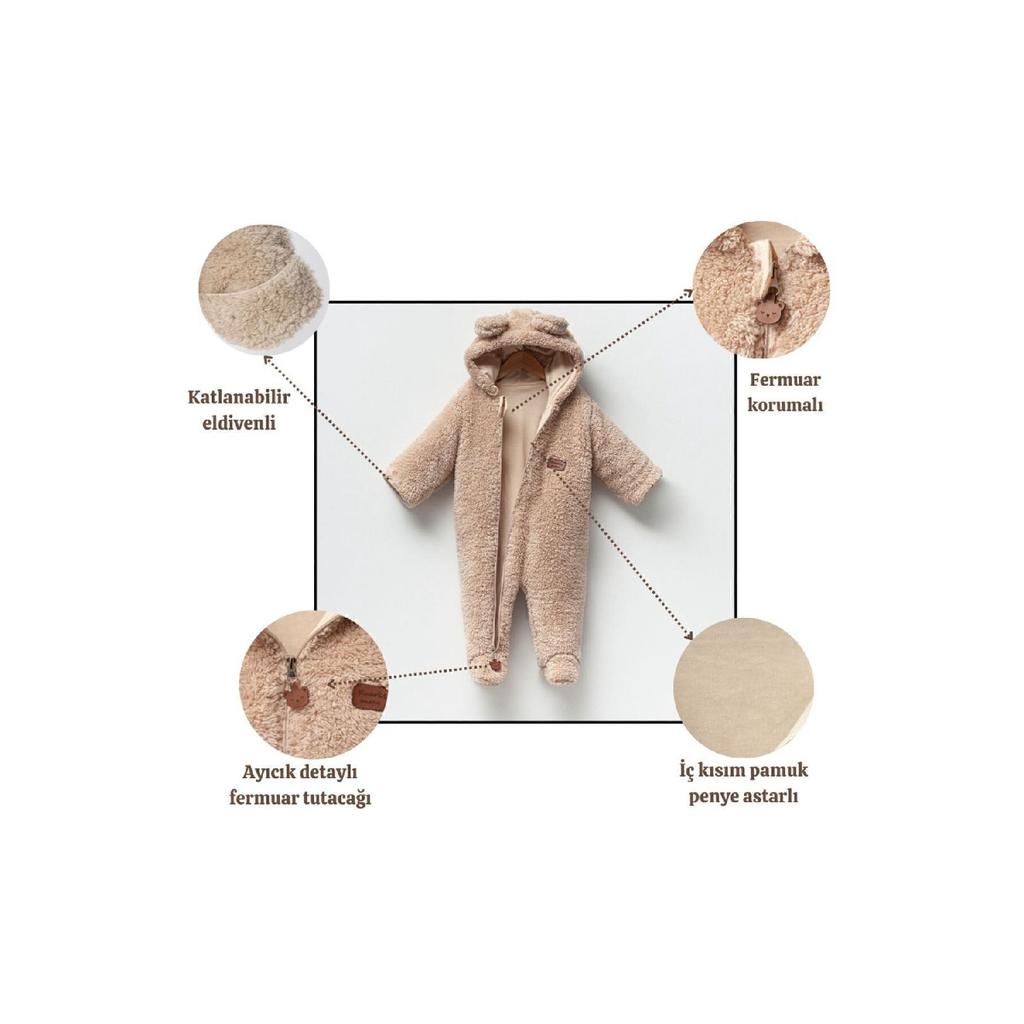 Unisex Baby Welsoft Combed Cotton Lined Baby Astronaut Cosmonaut Jumpsuit With Gloves, Baby Coat