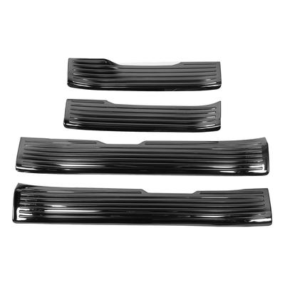 4PCS Door Sill Scuff Plate Guard Protector Trim Stainless Steel Polished Self Adhesive for Tacoma 2024 Black Brushed