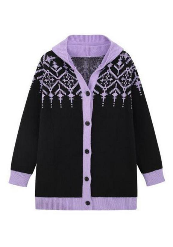 2025 Autumn/Winter Women's Hooded Cardigan Sweater - Casual Loose Cape, Plus Size, Trendy