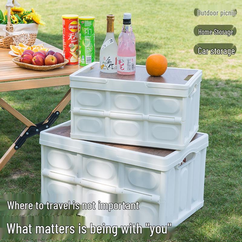 Customizable Outdoor Camping Trunk Organizer - Folding Storage Box