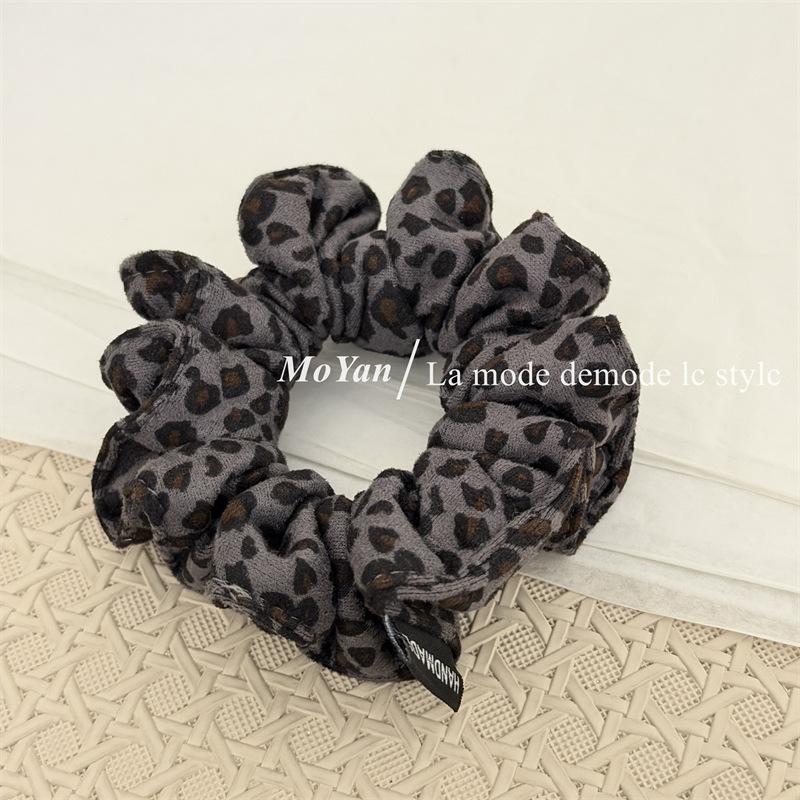 Fashionable Retro Leather Small Intestine Hairband, Flower-shaped Ponytail Hair Tie, Elegant Ponytail Hair String