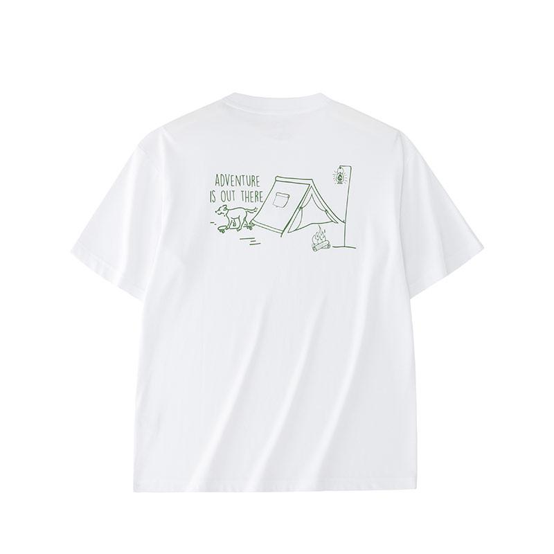 Anta Lifestyle Series Printed Letter Round Neck Loose Short Sleeve Drop Shoulder T-Shirt Men T-Shirt Pure-White 972428110-1