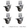 1Pcs L-shaped Furniture Caster 1-1 inch Universal Soft Rubber Wheel For Platform Trolley Chair Accessory Swivel Caster Household