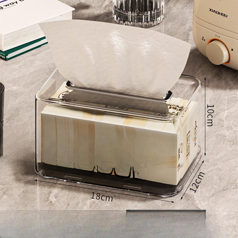 

Бумажная коробка для домашней гостиной, утолщенная с пружинной настольной коробкой для салфеток большой емкости 18*12*10cm прозрачный белый