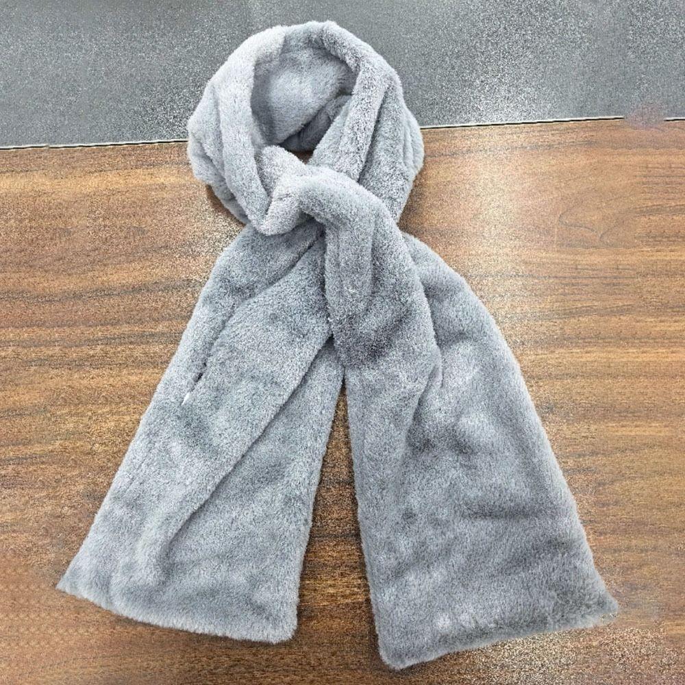With Hidden Zipper Pocket Plush Scarves Soft Cross Neck Scarf  Autumn/Winter