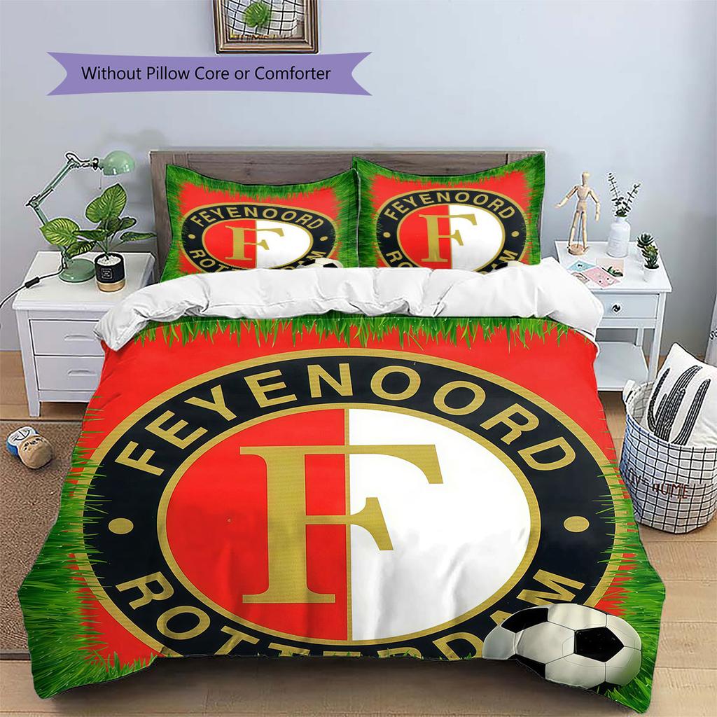 Biancheria da letto con motivo Feyenoord, Set piumone Copripiumone Federa Regalo di Compleanno per la Casa(1 * copripiumino + 2 * federa, senza nucleo)