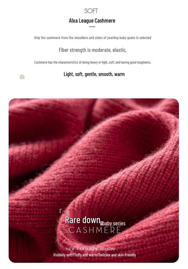 Trustworthy Classic: Women's Round Neck Solid Cashmere Sweater - Soft, Thickened, Single-Breasted Outerwear for Autumn & Winter.