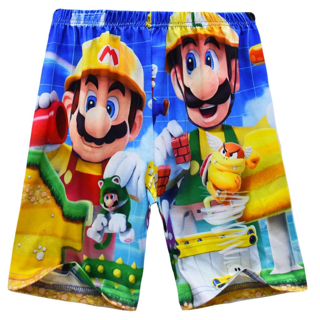 Short-Sleeved Animation Cartoon Digital Printing, Middle-Aged And Older Children'S Daily Loungewear, Short-Sleeved + Shorts Set 91216