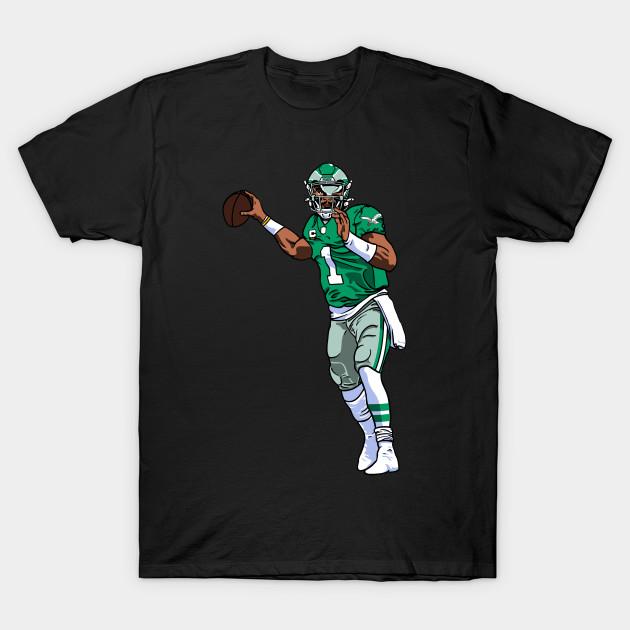 Men Black Print T-shirt Jalen Hurts No-Cut Transfer Paper Print Cotton Tshirt 4XL чёрный
