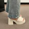 Waterproof Table Thick-soled Cool Slippers, Women's Ins Trendy Outer Wear One-word Slippers, New Thick-heeled High-heeled Shoes In Summer