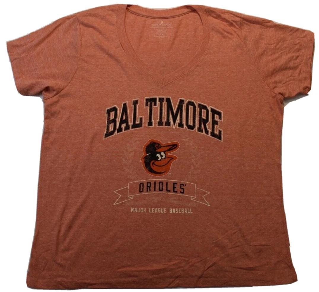 Soft As A Grape Womens MLB Baltimore Orioles Baseball Shirt New M, 2XL S