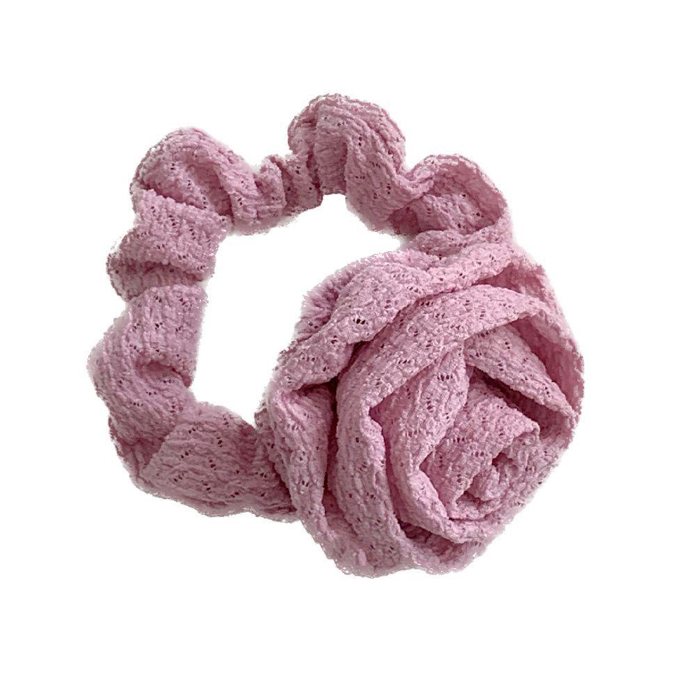 Retro Rose Flower Scrunchie - French Style Hair Tie for Women, Trendy Hair Accessory
