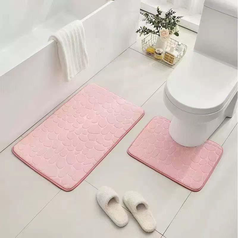 Covoraș de baie din fleece de corali anti-alunecare - Ușor de curățat, Culoare solidă