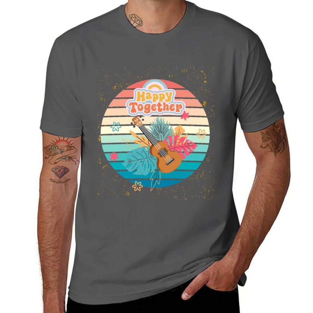 Ukulele happy together TShirt Basic Simple Casual Short Sleeve Tee