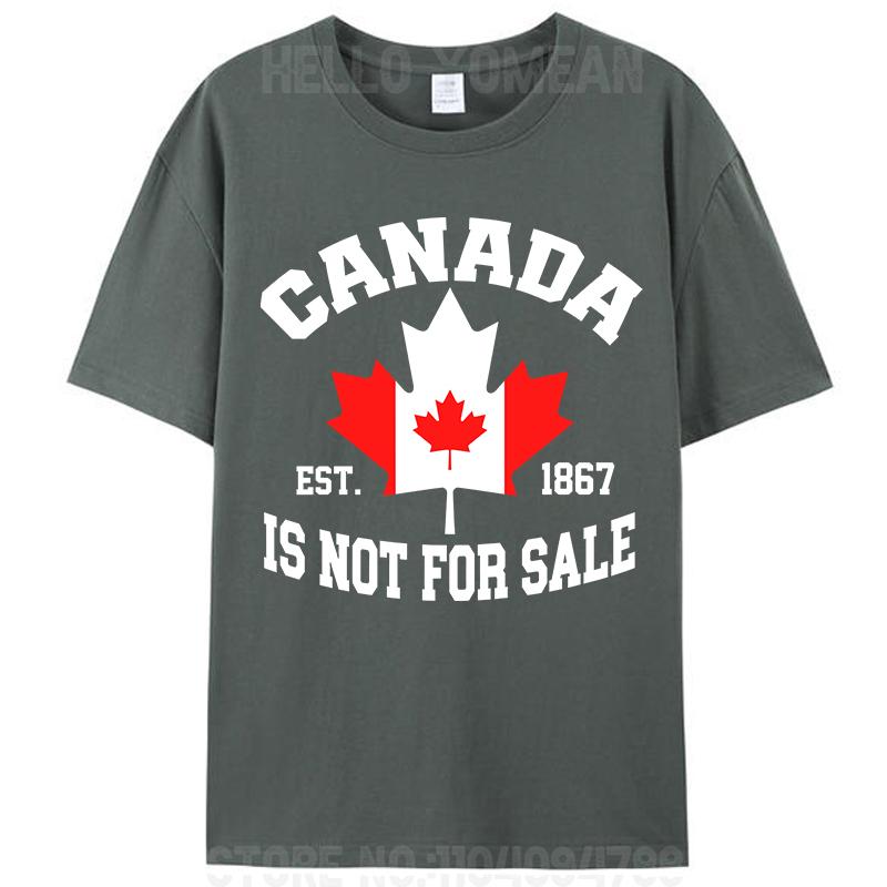 Kanada steht nicht zum Verkauf Herren T-Shirts Stolze Kanadierin Baumwoll-T-Shirt Kurzarm Rundhals-T-Shirt Unisex Freizeit-Tees Tops
