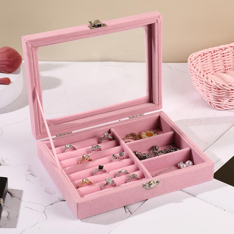 Clear Jewelry Organizer Box with Lock and Window for Earrings, Necklaces, and More