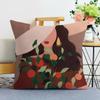 Illustration Style Printed Decorative Pillowcase Bedroom Living Room Square Cushion Pillowcase