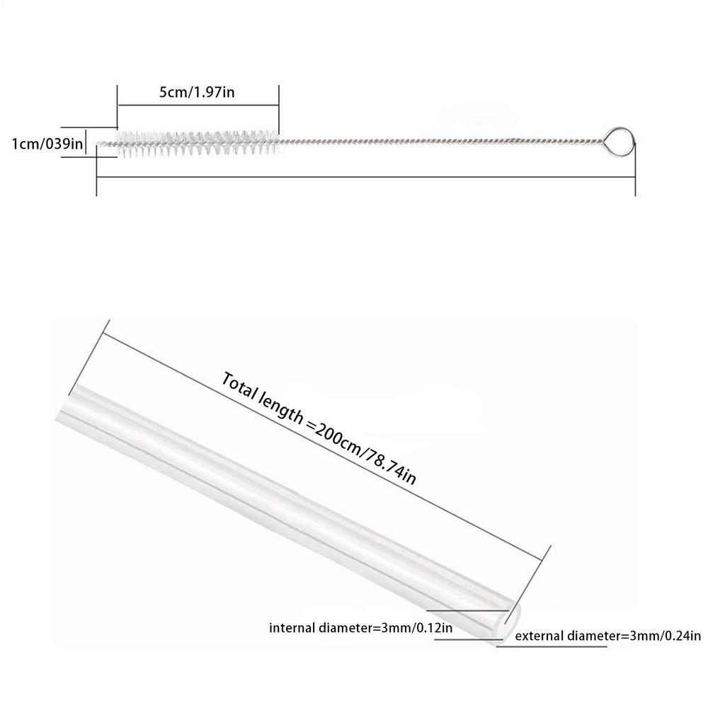 

2m Milk Tube with Brush Auto Coffee Machine Silicone Replacement Pipe Milk Hoses for Ninova for Melitta for Krups for Severin