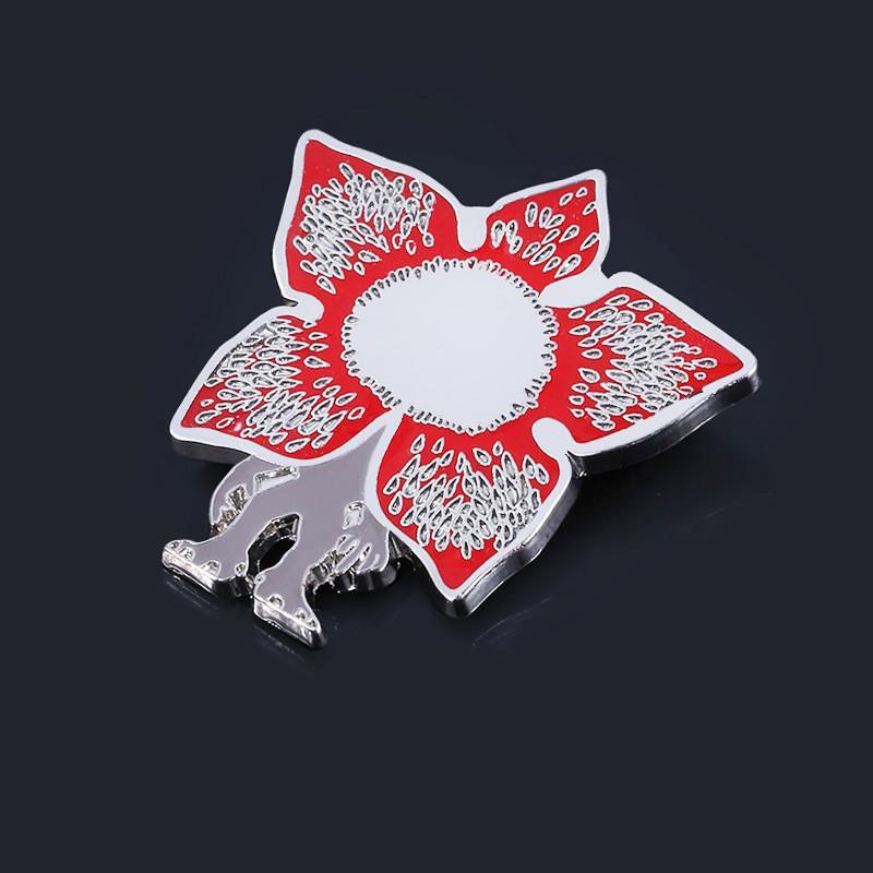 Stranger Things Alphabet Potted Plant Pin With Metallic Finish For Cosplay And Casual Wear
