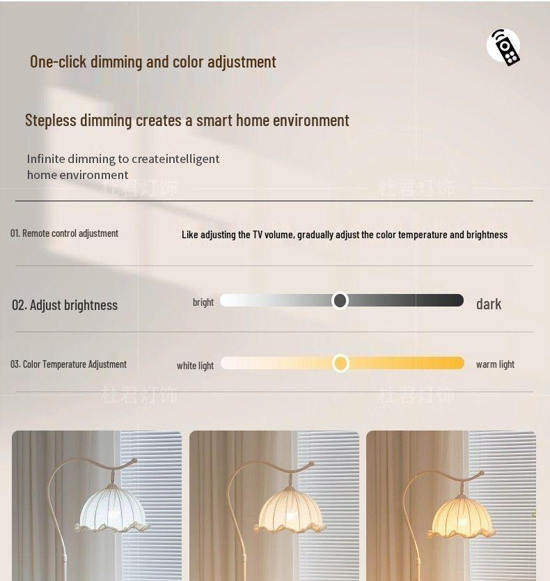 Cream Floor Lamp with Storage: Sofa-Side Coffee Table & Bedside Decor