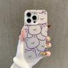 Apple 15Promax color silver 14/13/12 new creative line bear color silver mobile phone case 11pro/xs