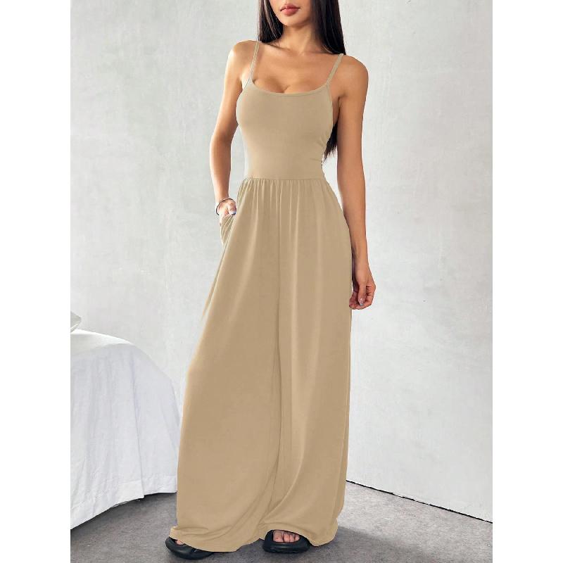 Women's Clothing 2026 Spring/Summer New Sexy Casual Style Camisole Wide-Leg Jumpsuit