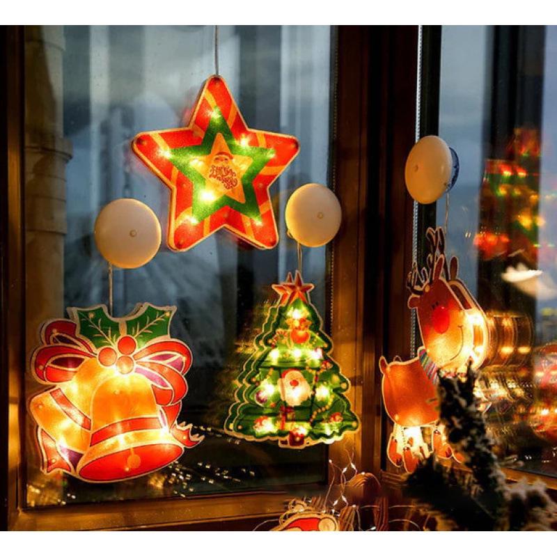 LED Weihnachtssaugnapf Schneemann Fensterdekorationslampe - Festliche Atmosphäre, Kleines Buntes Licht