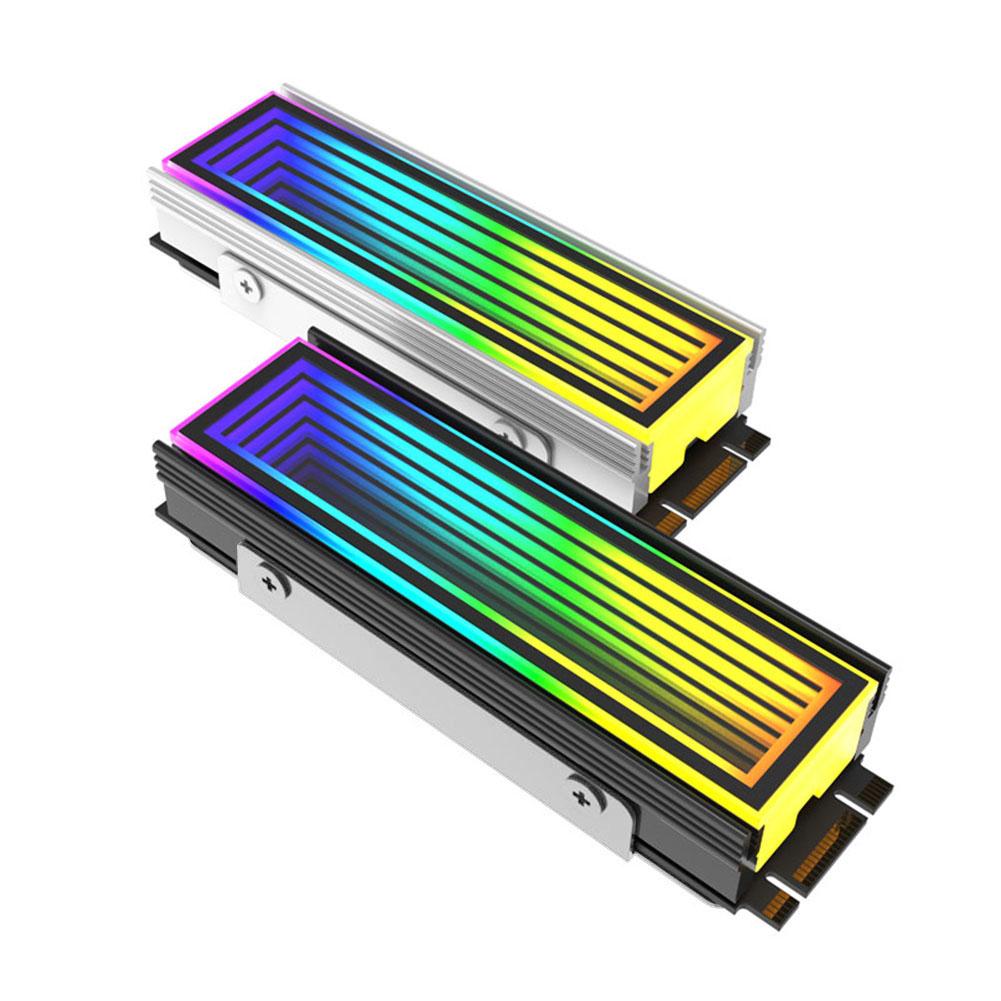5-1 Stück M.2 2280 SSD-Kühlkörper Aluminium RGB M2-Kühler 5V 3-Pin ARGB AURA Sync M.2 NVMe-Kühlkörper Kühler SSD-Kühler Kühlkörper