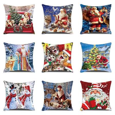 Fronha de Natal Papai Noel Boneco de Neve Fronha Sofá Carro Capa de Almofada Decoração de Casa Ano Novo Presente de Natal