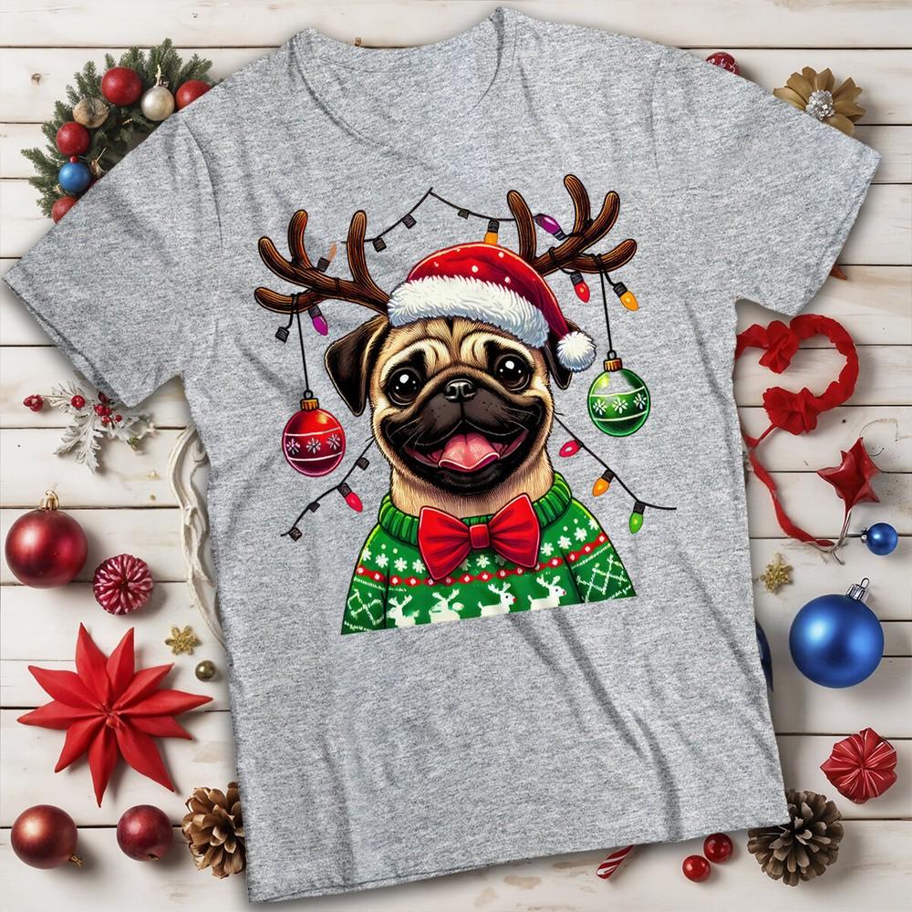 Funny Ugly Unisexs And Unisexs Pug Christmas TShirt Tee Mc