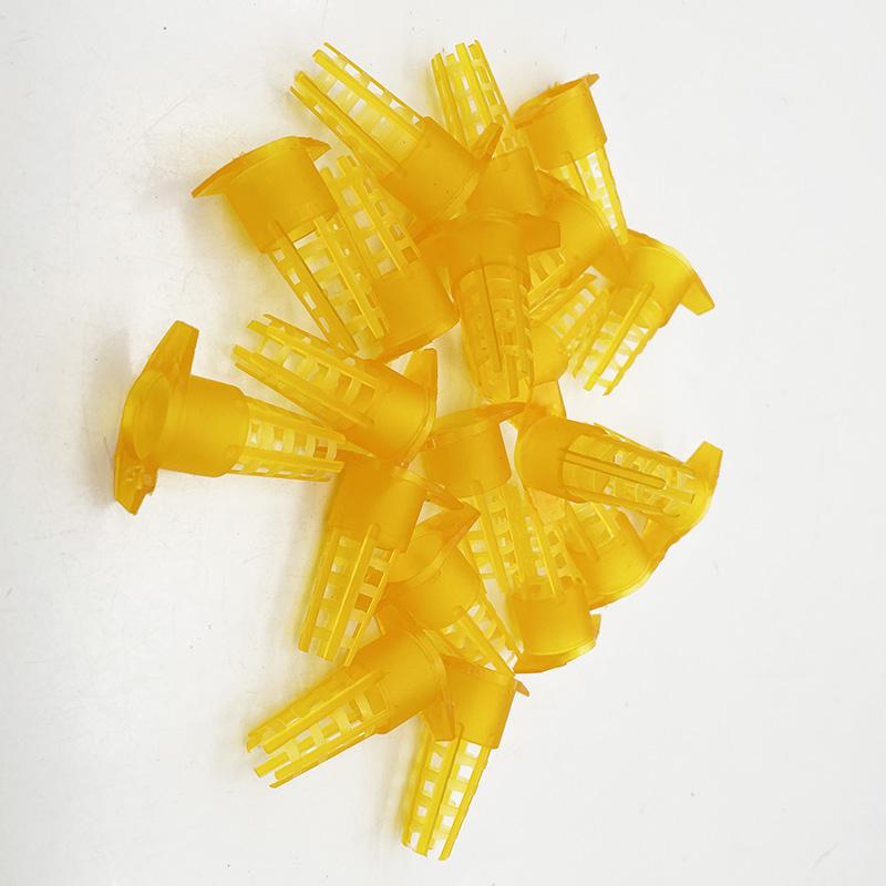 300Pcs Beekeeping Tools Cell Protector Cages Yellow Plastic Bee Queen Cage Protective Cover Beekeeping Equipment