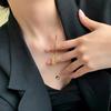 316L Stainless Steel Fashion Fine  Elegant Noble Letter D Sexy Cube Tassel Charms Chain Choker Necklace Pendant For Women