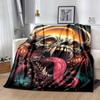 1pc Monster Printing Lightweight Flannel Blanket, Comfortable and Warm Blanket, for Camping Sofa Bed and Couch Office, Gift