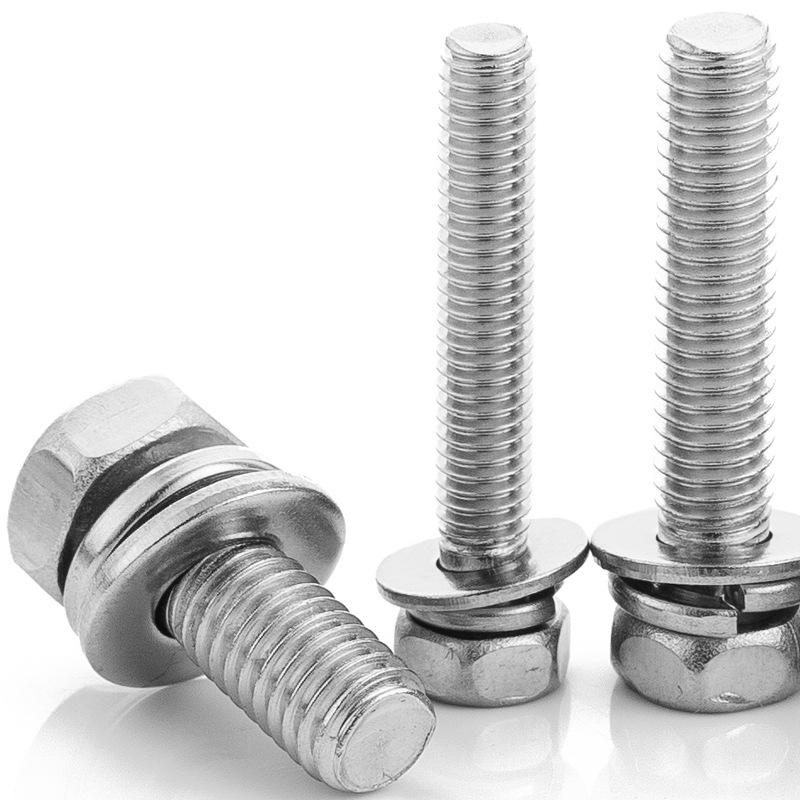 Nickel-Plated Hex Combo Bolt with Cross Slot Hex Head (M3-M8)