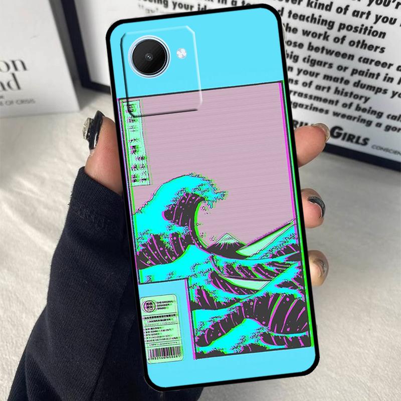Great Wave Retro Cyber Statue For Realme C75 C55 C71 C61 C53 C33 C63 C51 C65 C67 11 12 13 14 15 Pro Plus GT6 GT7 Pro Case