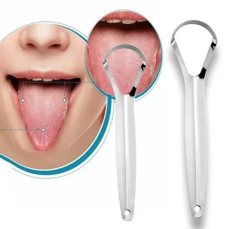 Stainless Steel Tongue Scraper for Halitosis Tongue Coating Remover Oral Hygiene Tool Tongue Cleaner Brush