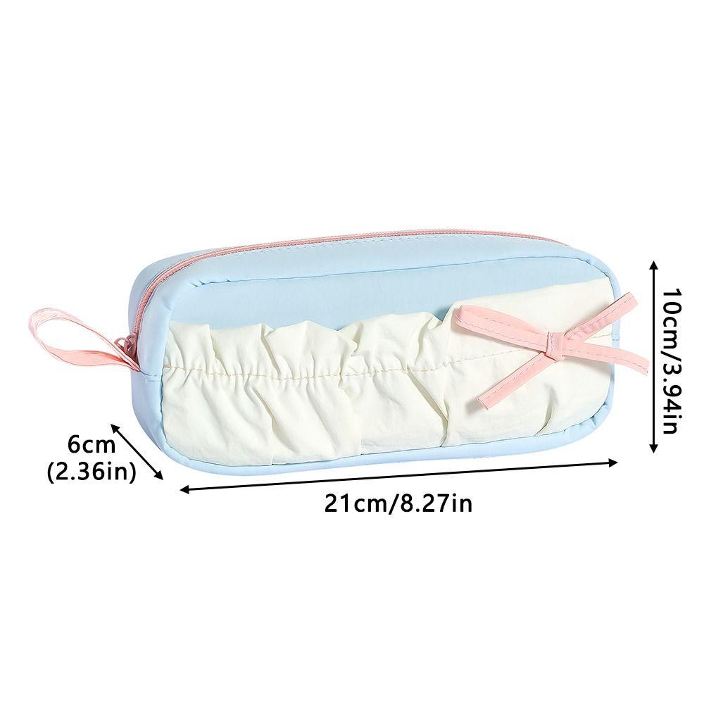 Multi-layer Pen Bag Color-blocking Stationery Storage Bag Portable Pencil Case  Students Gift
