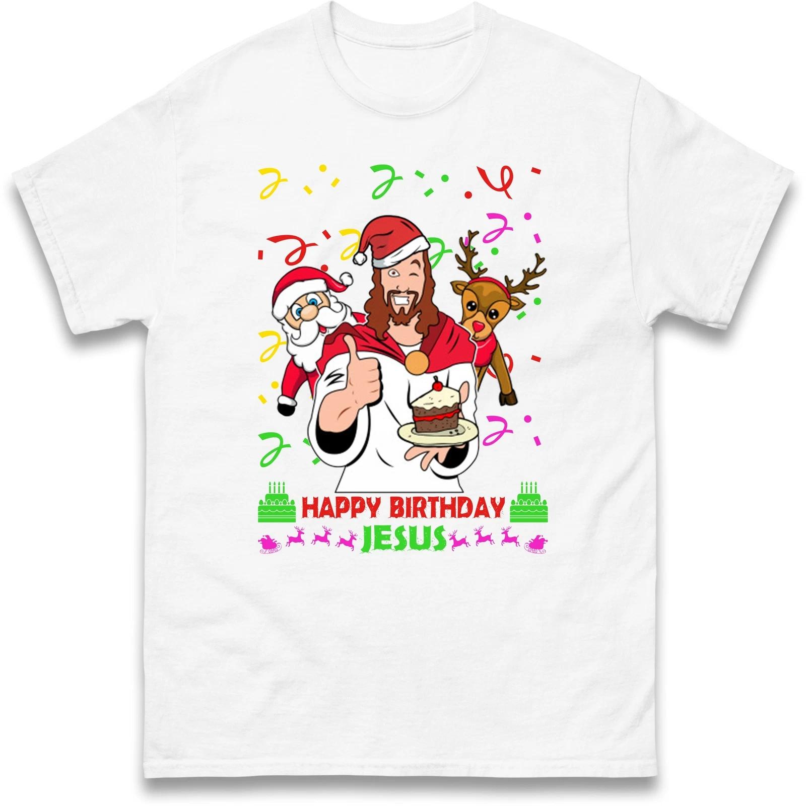 Happy Birthday Jesus Christmas Tee,December Holiday Christmas,Santa Xmas Party S