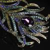 Bling Peacock Feather Brooch Pin Elegant Pearl Flower Brooch Pin Badge Women Fashion Clothes Jewelry Accessories for Women Gifts