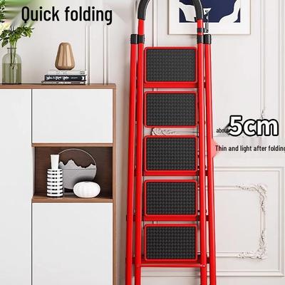 Escalera Plegable Doméstica Portátil Ligera con Estructura en A - Diseño Multifuncional y Compacto
