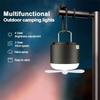 2-in-1 Camping Tent Light With Fan 4 Lighting Modes Spray Function IPX7 Waterproof Rechargeable Mini Light LED Camping Lantern