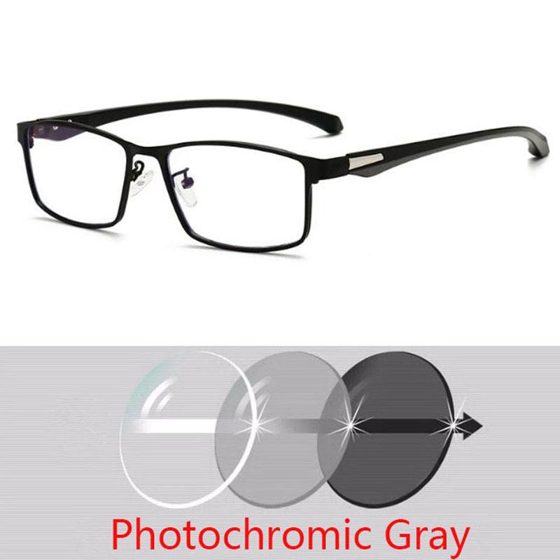 Square Finished Myopia Glasses Full Metal Frame Ultralight Shortsight Spectacles 0 -0.5 -1.0 -2.0 To -6.0