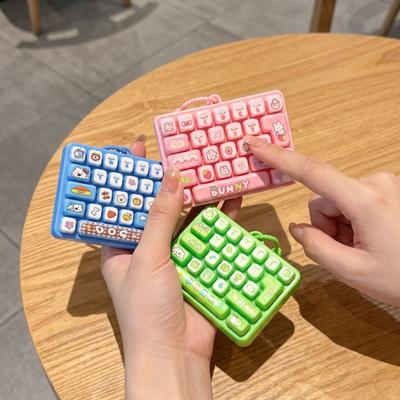 Cartoon 26 Keys Keyboard Keychain Animals Keyboard Clicker Keychain  Backpack Decor