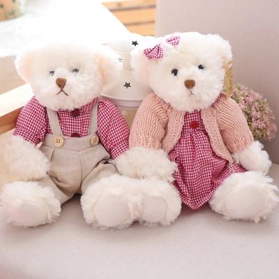 Ein Paar Liebende Teddybär Plüschtiere Stofftier Liebenswert Niedlich Kinderpuppe mit Schönem Kleid Für Baby Mädchen Geburtstagsüberraschungsgeschenke