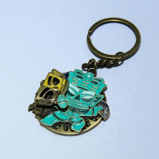 Face Change Keychain Sanxingdui Museum Authentic Bronze Face Design Keyring Retro Style Decorative Accessory