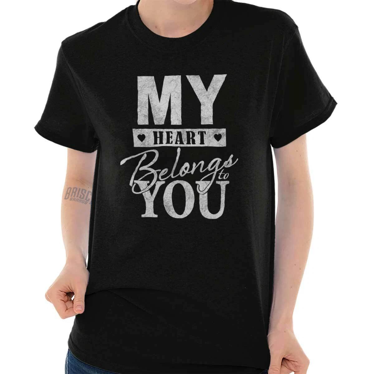 My Heart Belongs To You Valentines Day Gift Womens Graphic Crewneck T Shirt Tee XL