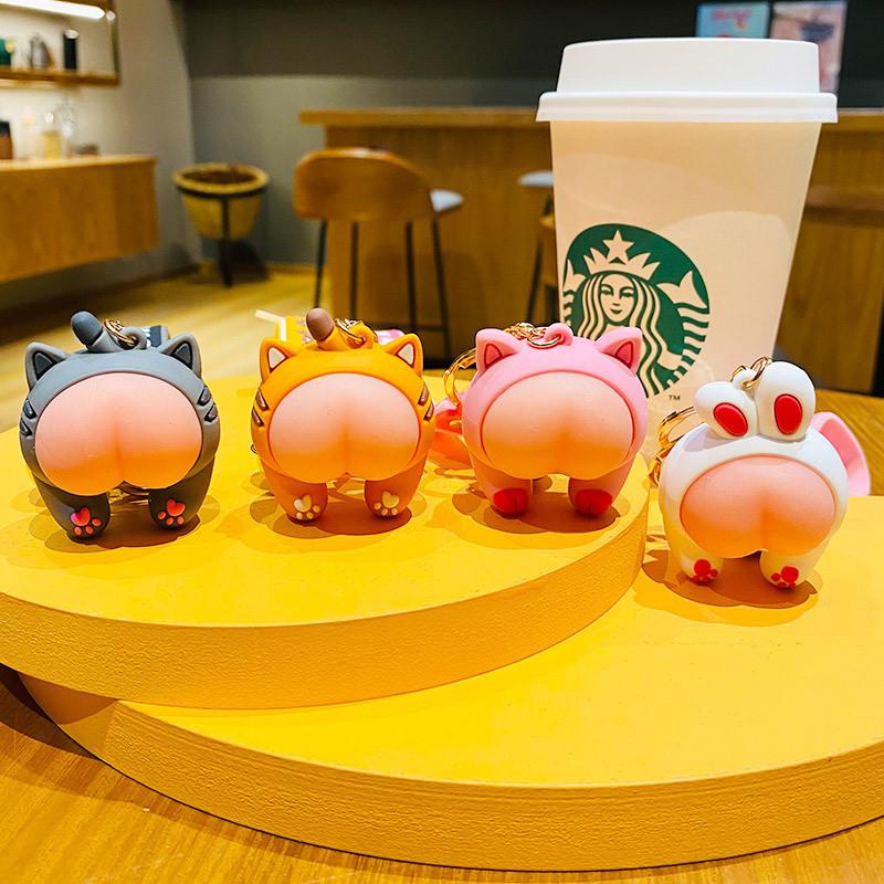 Adorable Bunny Silicone Keychain Charming Bag Decoration For Couples And Kids