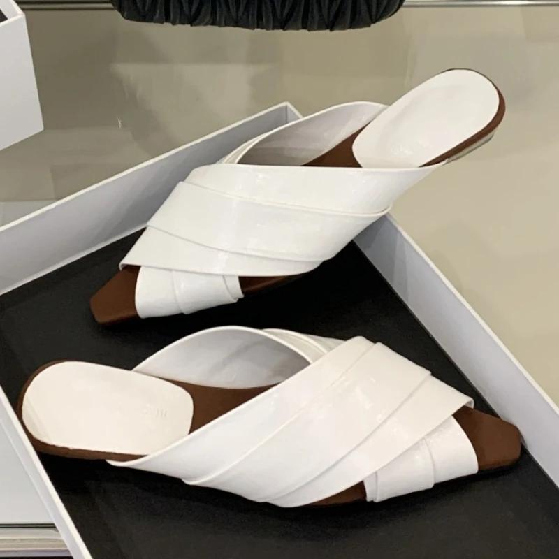 Fashion Fashion Roman Style Brand Slippers Women Summer Sexy Open Toe Cross Tied Design Flat Slippers Comfortable Elegant Beach Sandals