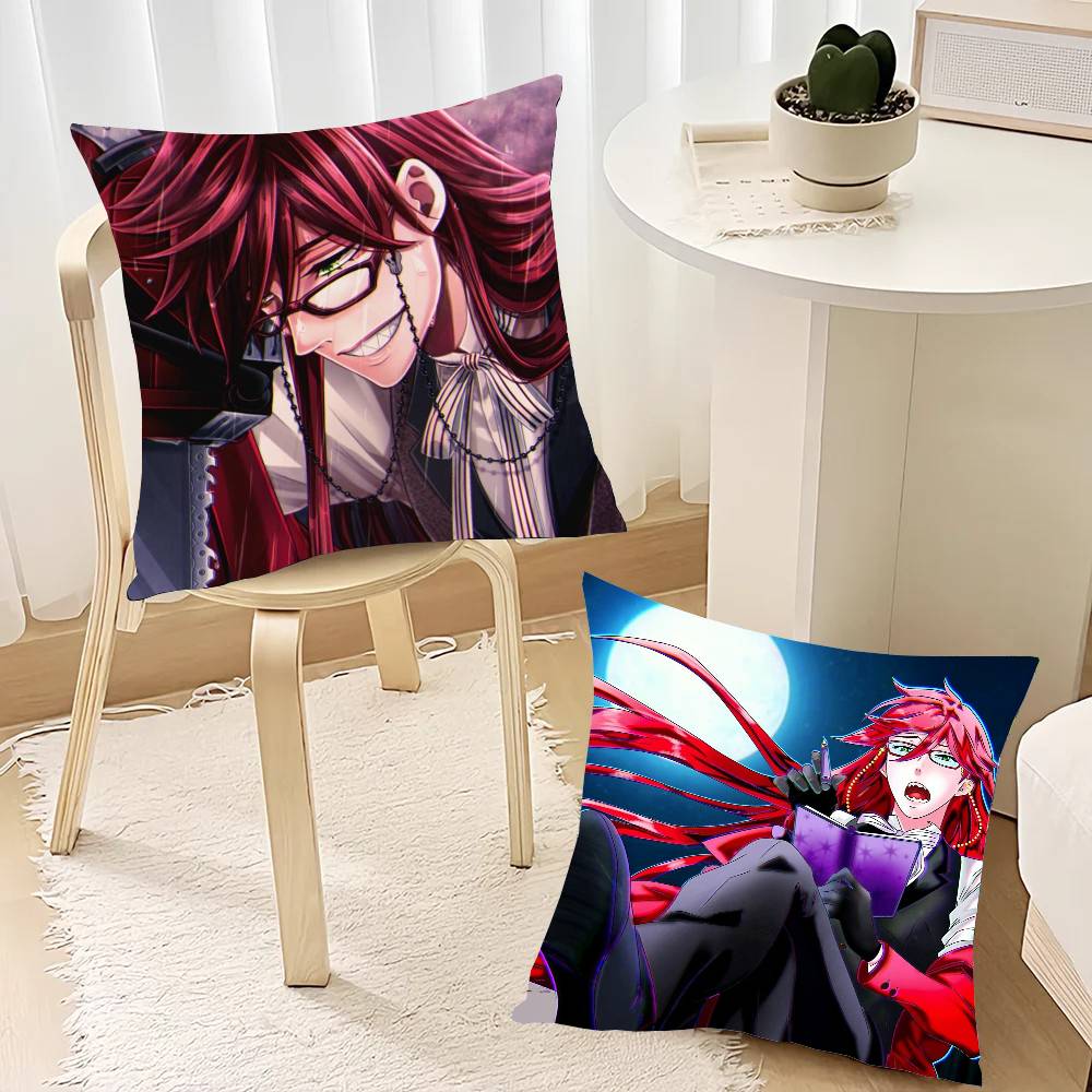 Grell Sutcliff Anime Black B-Butler Pillow Case Home Decor Throw For Sofa Bed Car Room Decor Gift Idea